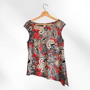 Y2K Vintage Asymmetrical Paisley Top Size M-L